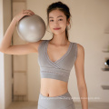 Factory Custom Gym Wear Women V Neck Mesh Sexy Ropa Deportiva Sportswear High Waisted 2 Pc Yoga Set